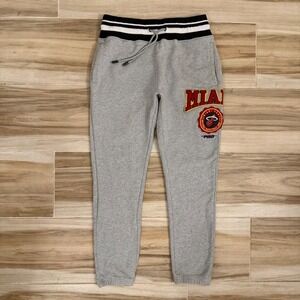 Pro Standard Miami Heat Sweatpants Mens Large Gray Luxury Athletic Joggers NBA